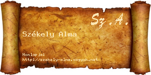 Székely Alma névjegykártya
